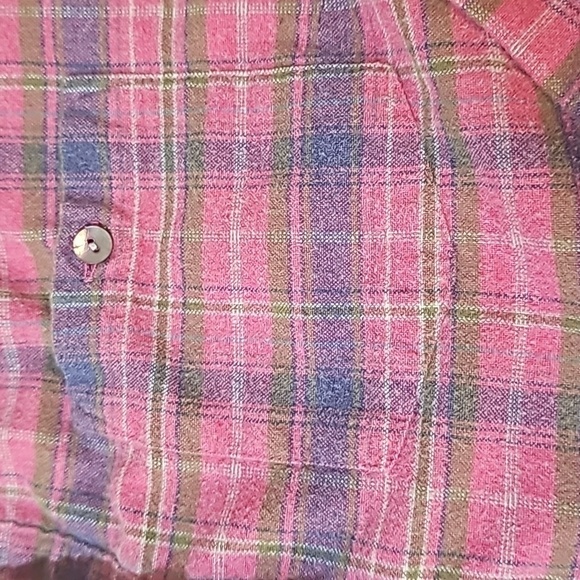 LL Bean Pink Plaid flannel Button Down Shirt Size S long sleeve - Picture 6 of 9